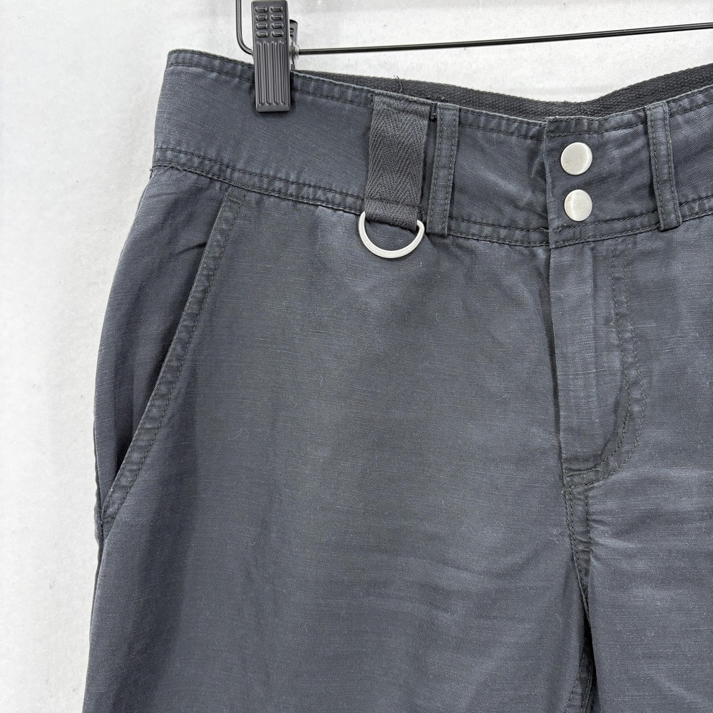 Anthropologie Aviator Cargo Pants Womens 2 Black Linen Blend Utility Taper Camp - Picture 3 of 15